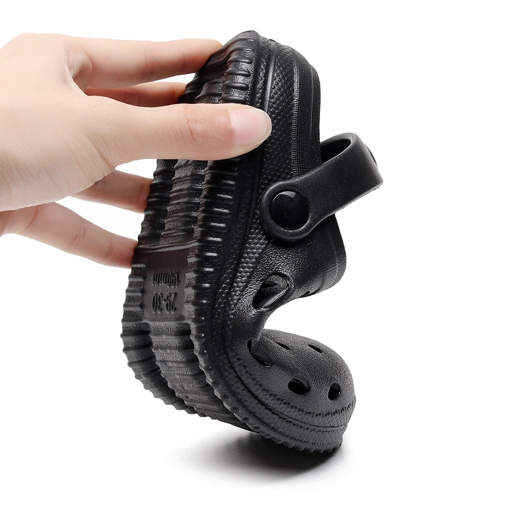 Kids Sandals Hole Children's Shoes Slippers Soft Anti-Skid Simple DIY Design Hole Baby Shoes Sandy Beach For Boys Girls