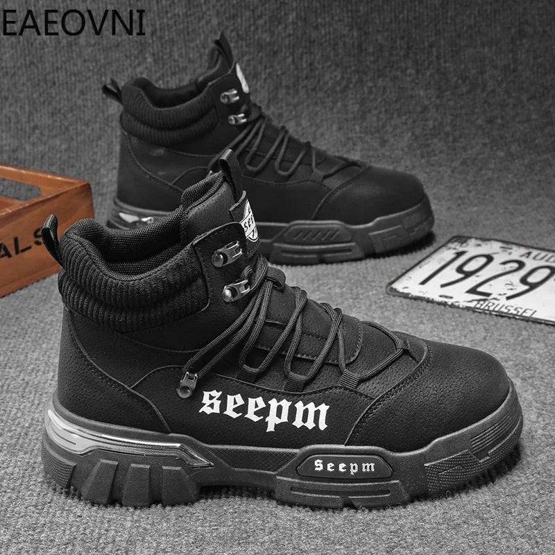 Boots for Mans Tooling Boot Keep Warm Easy To Clean Trendy All-match Crush Resistant Outdoor Shoes British Style New Arrival