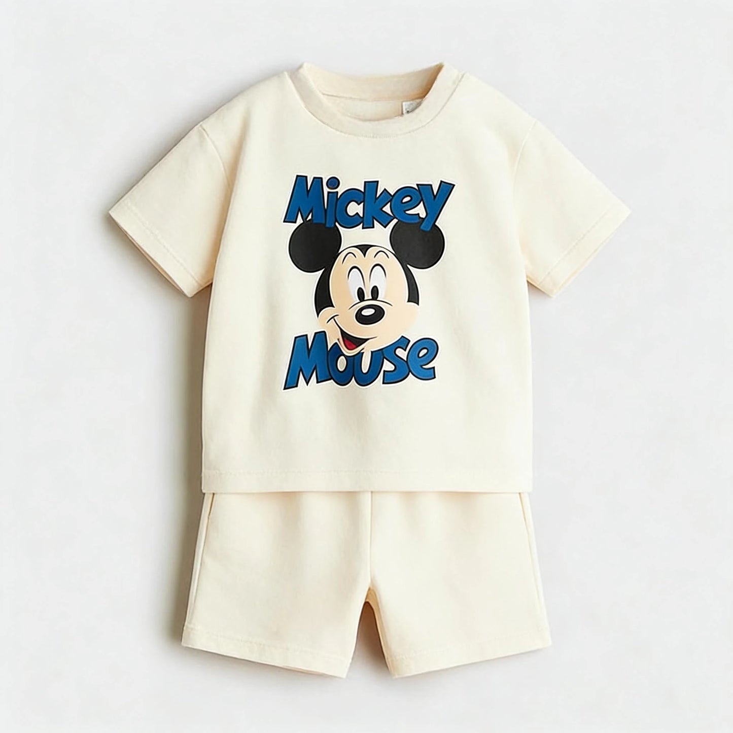 Mickey 2piece Set For Children's Clothes 2026 New Summer Clothing Disney Cartoon T-shirt + Shorts Kids Casual Suit Tracksuits