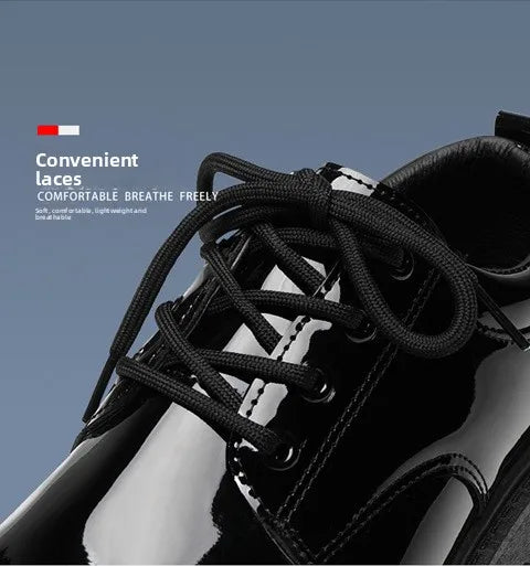 Men's Business Shoes Autumn Lace-up Men Shiny Wide Foot Business Shoe British Chunky Male Derby Shoes Luxury Men's Dress Shoes