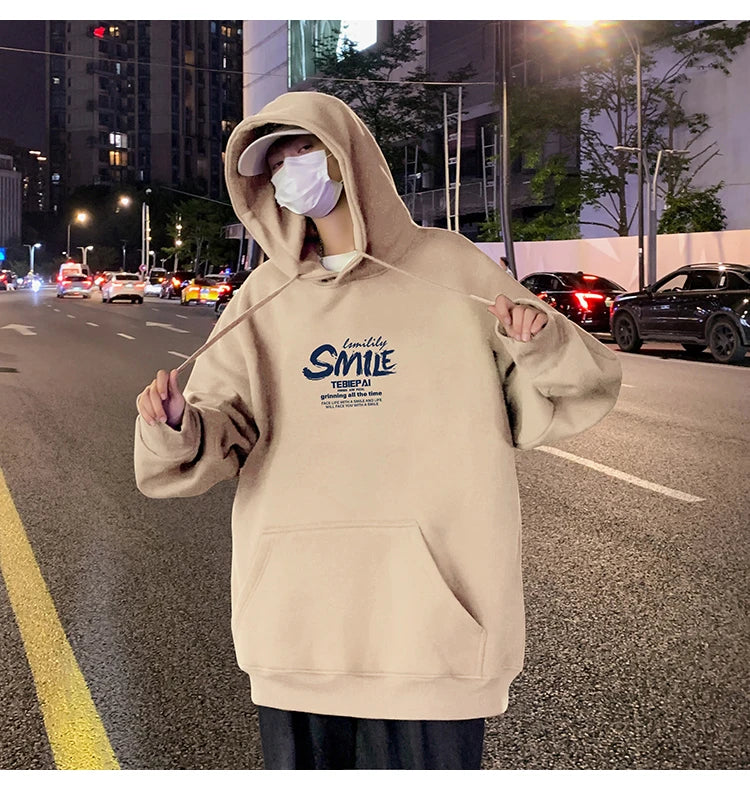 2025 New Men's Fashion Brand Hooded Sweatshirt for Spring and Autumn, Hoodie with Hong Kong Style, Loose Outerwear