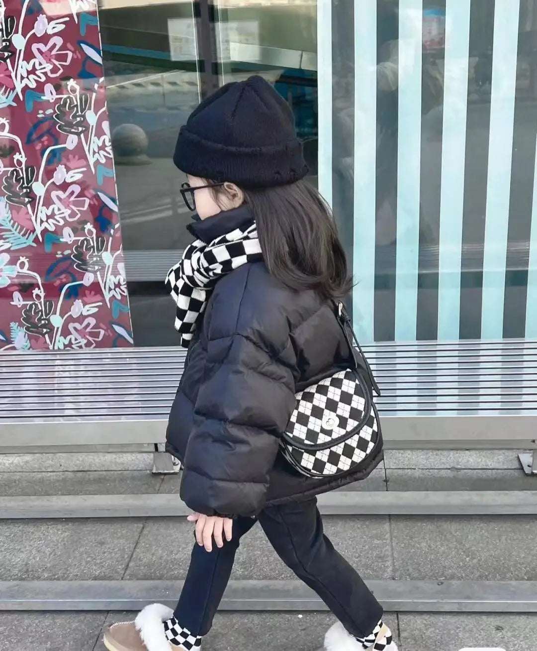 Children Boys Short Thick Parkas Standing Collar Silk Floss Bread Jacket for Boy Girl Letter Warm Solid Toddler Boys Winter Coat