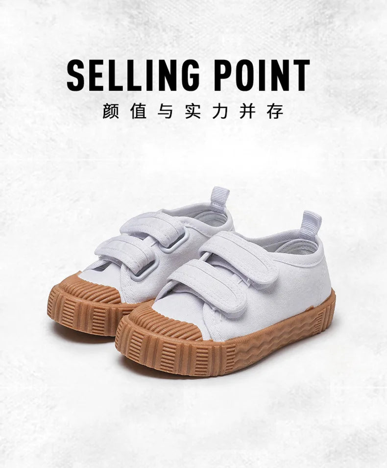 Kids Shoes for Girls Boys Non-slip Soft Sole Canvas Shoes Child Letters Toddler Casual Shoes Tenis Versatile Breathable Sneakers