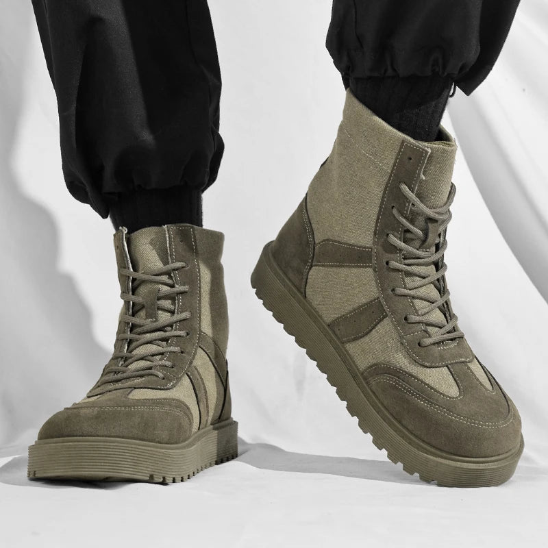 Boots Winter Mens Shoes Casual Cowboy Tactical Motorcycle Chelsea Ankle Work Leather Outdoor Designer Luxury Hiking