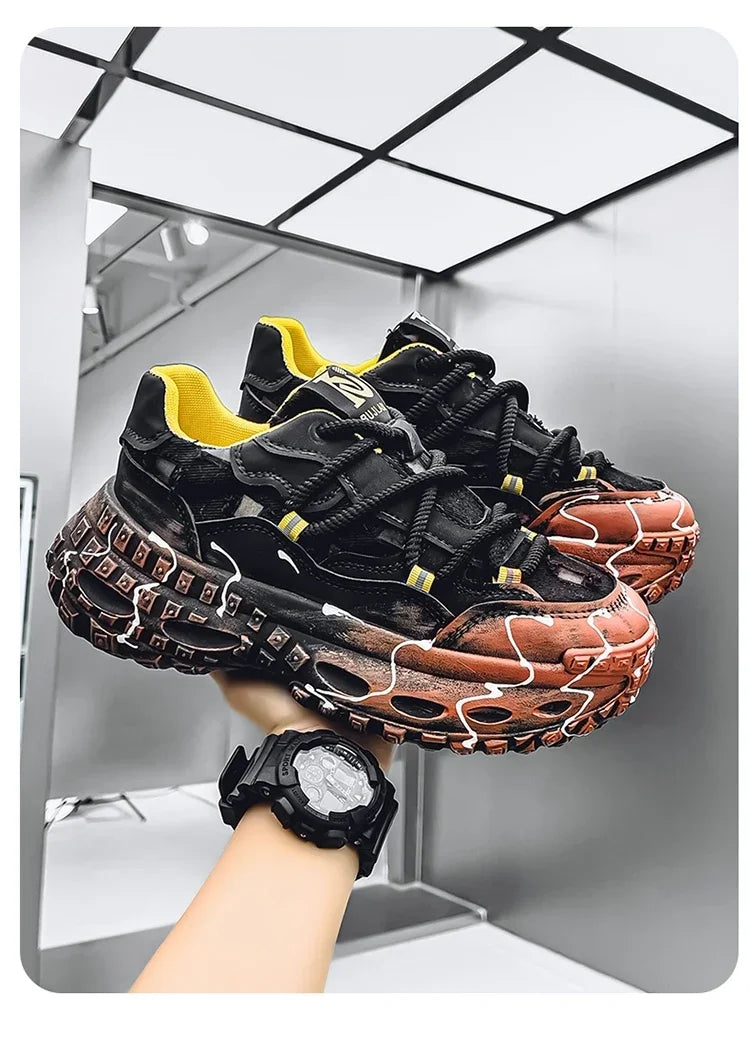 Men's Casual Shoes 2025 Shockproof Comfortable Outdoor Running Fitness Training Exercise Sneakers Size 39-44 Hot Sale Retro