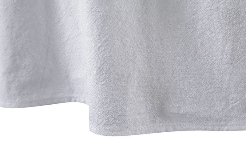 Men Cotton Linen Lace Up Long Sleeve Solid Blouse Shirts Summer Male Solid Loose Pullover Blouse Tops ARJ-A1776