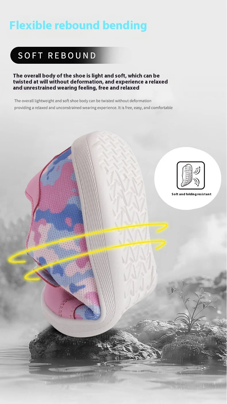 New Kids Wide Toe Barefoot Shoes Little/Big/Kid Hook Loop Minimalist Sneakers Artificial Leather Mesh Lightweight Shoes