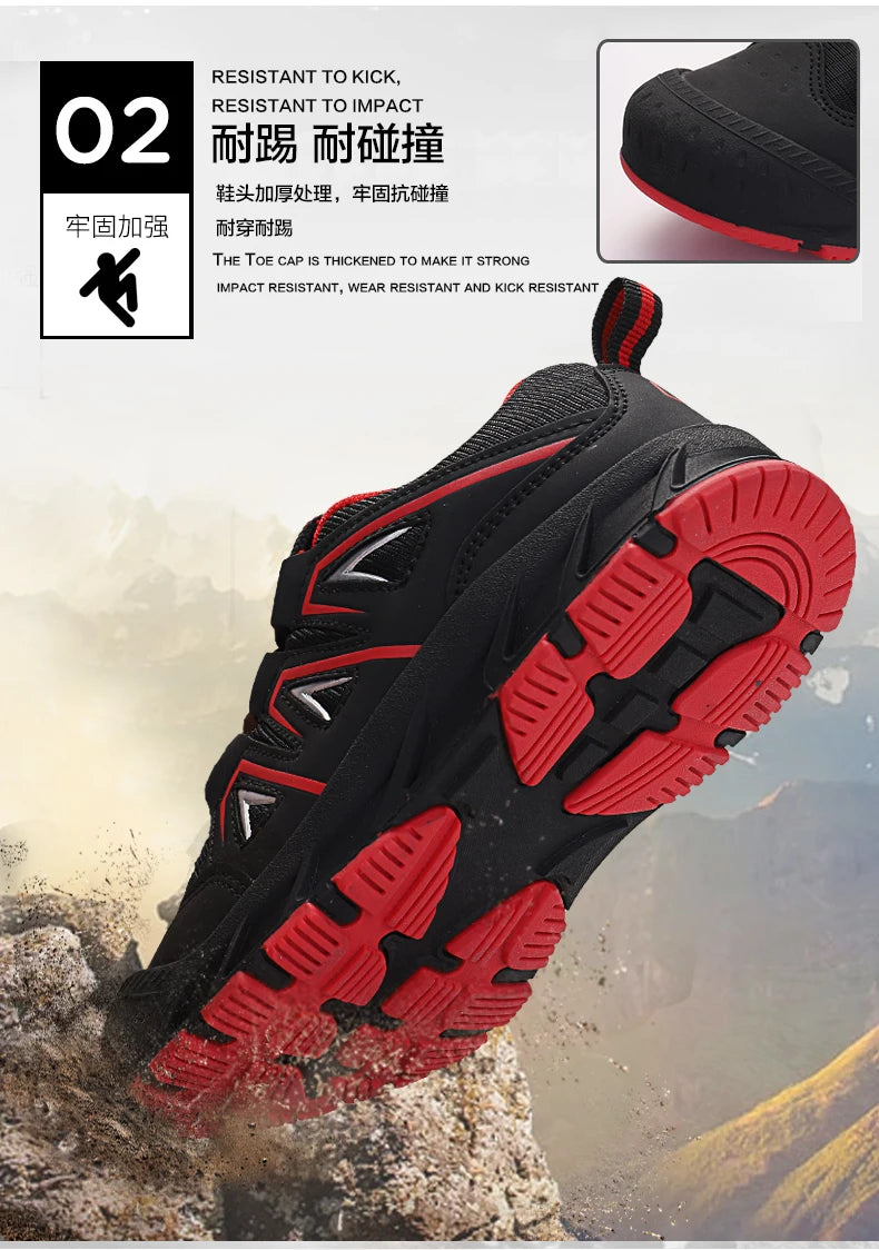 Children‘s Hiking Shoes Kids Waterproof Athletic Shoes Non-slip Boys Girls Casual Trekking Sneakers Outdoor Lace-up Tennis Shoes