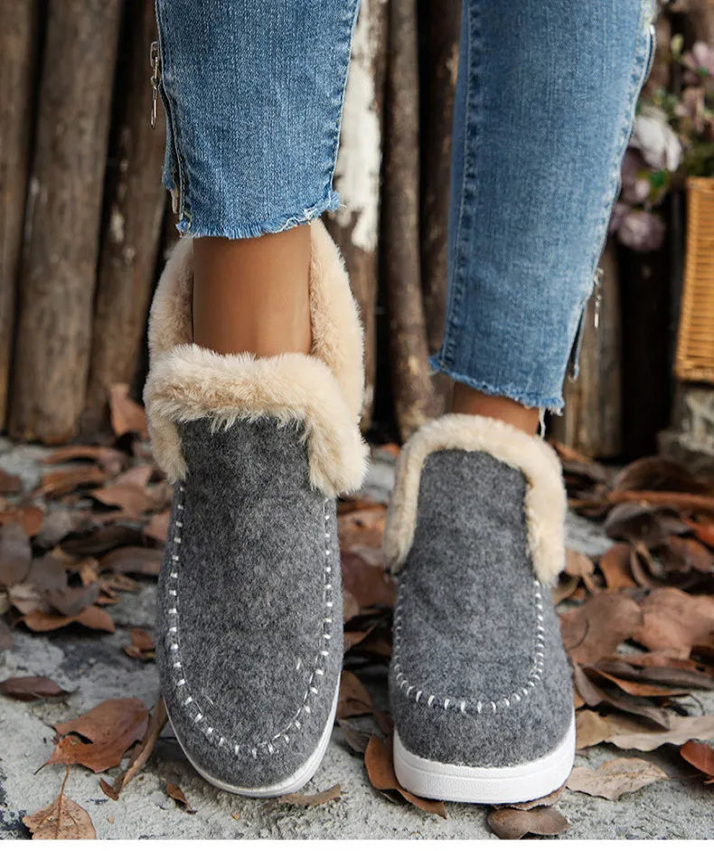 Boots 2025 Winter Shoes For Woman Fur Botas Mujer Casual Women's Ankle Boots Winter Footwear Female Rubber Snow Boots For Women