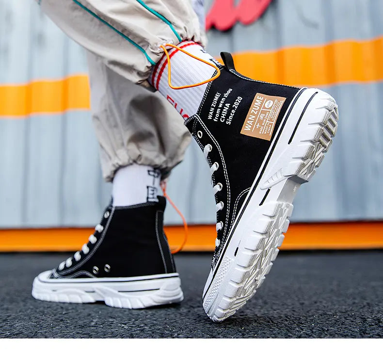 Classic Vulcanized Casual Canvas Platform Shoes Women Men High Top Sneakers  Fashion Breathable Comfortable Sport Korean