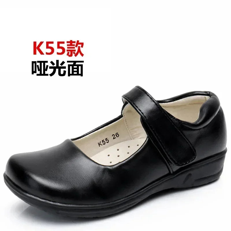 Kid Girl Party Shoe PU Patent Leather Princess Sneakers Fashion black 2022 Spring Summer Kids Sandal School Shoes For Children