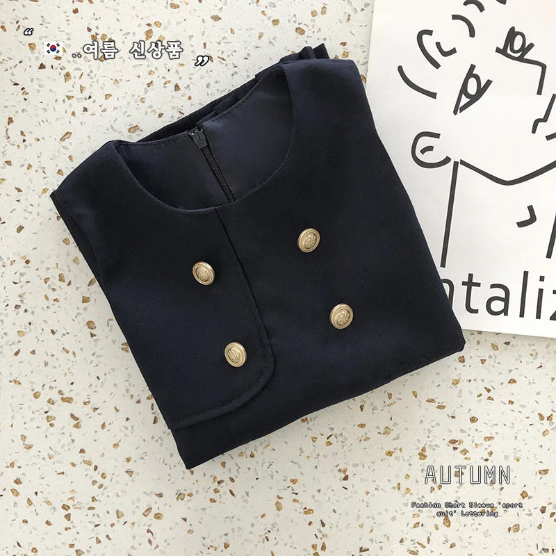 Kids School Dress White 2025 Autumn New Children Long Sleeve Blouse and School Sundress  for 2 To 8 Years Old Girls Clothes Suit