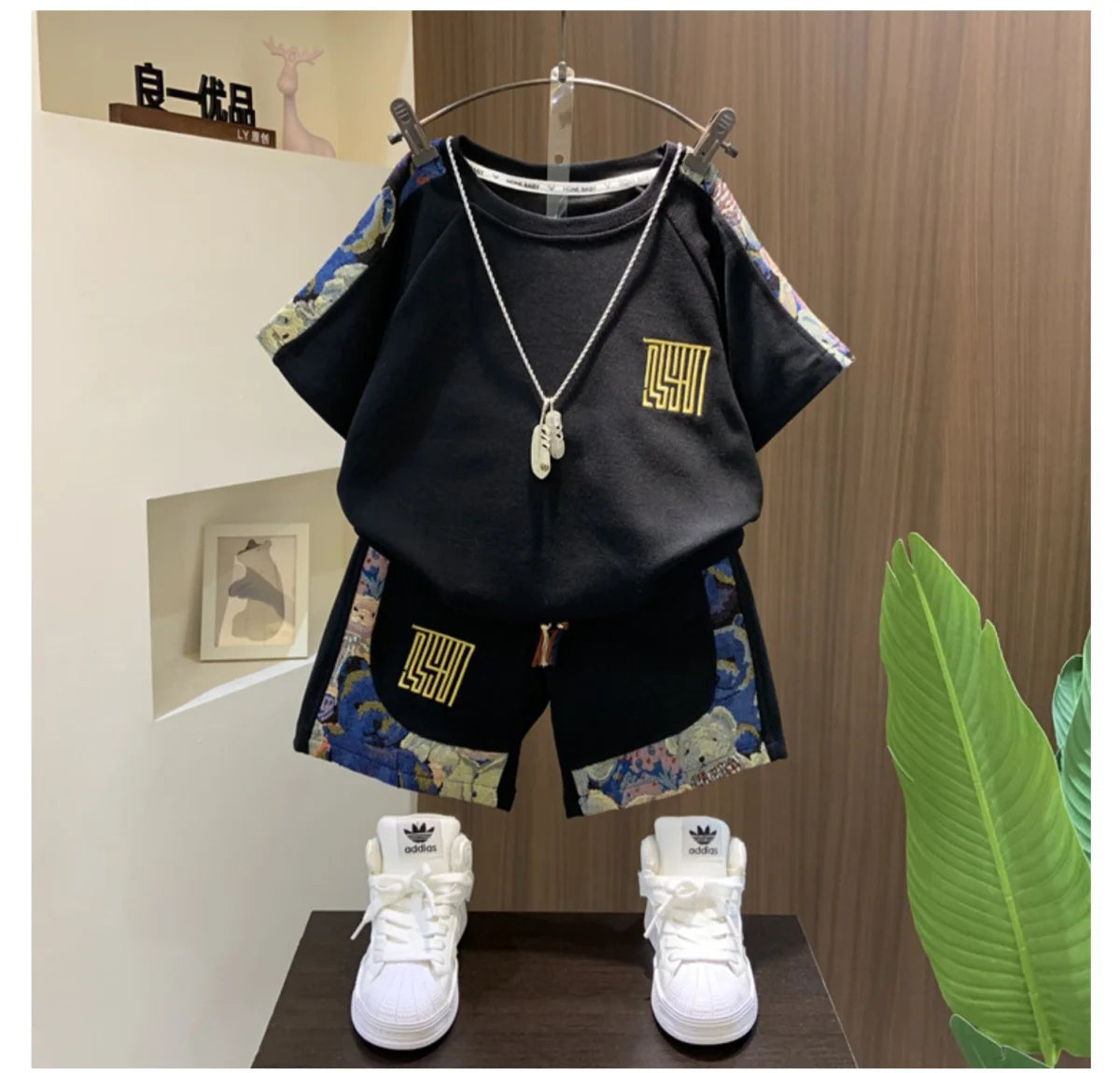 Children's Summer Set 2025 New Boys' Baby Cool Handsome Short sleeved T-shirt Shorts Two piece Set