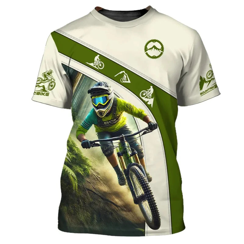Mountain Bike Graphic T-shirt Men Custom Name Cycling T Shirts Sports Bicycle Short Sleeve Tops Summer Round Neck Tee Shirt