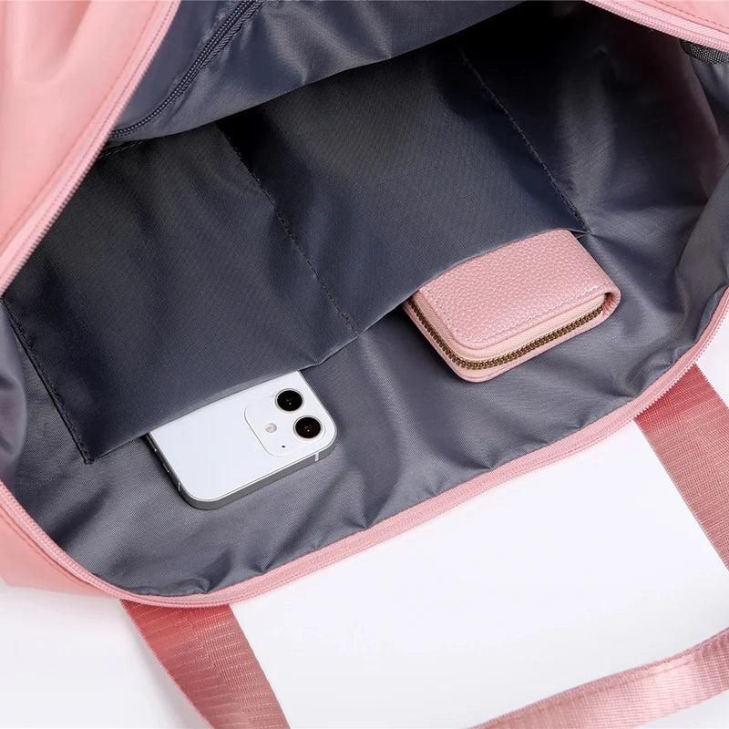 Extendable Women's Large Capacity Storage Luggage Handbag Leisure Travel Duffle Bag Waterproof Nylon Sports and Fitness Handbag