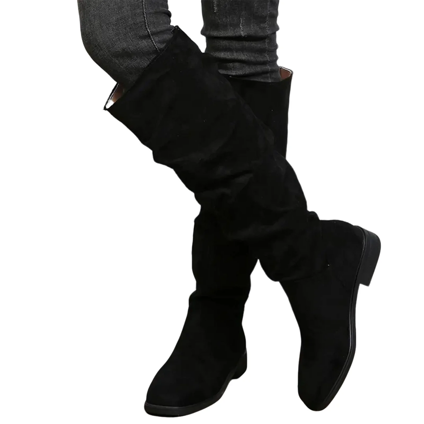 New Autumn Winter Fashion Botas High Quality Pleated Boots Round Toe Thick Bottom Boots Comfortable Women's Boots Mujer