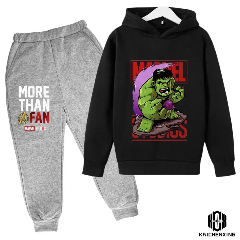 Hulk Hoodies Kids Tracksuits Boy Girl Spring autumn winter Sweatshirt Clothes Set Marvel- Super heros Hooded Pants Suit Children