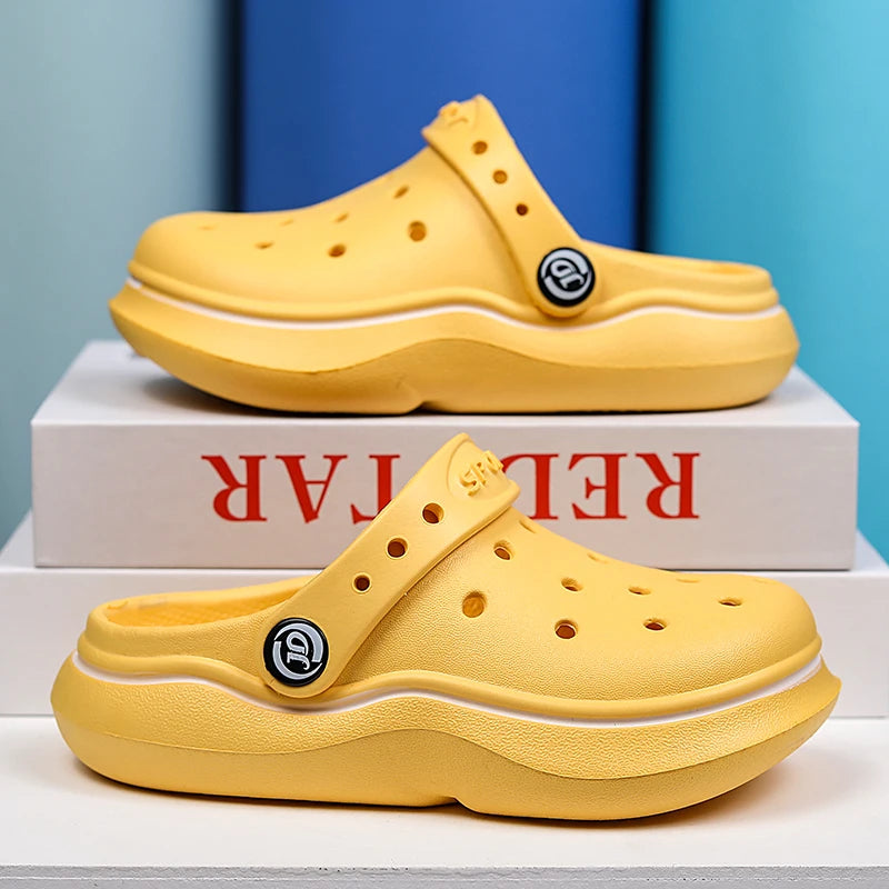 Children Sandals Anti Skid Clogs Boys Girls Summer Hole Water Toddler Shoes Baby Mules Rubber Kids Garden Beach Flats Slippers