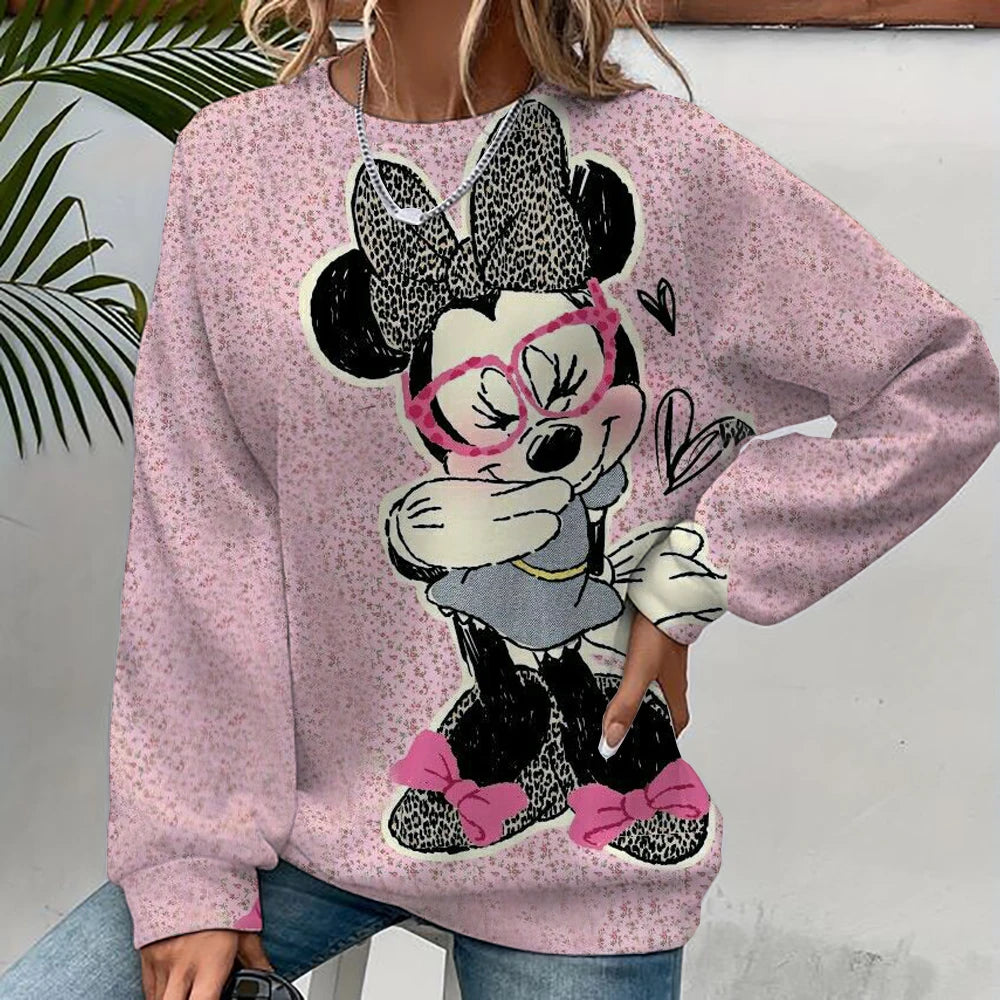 Disney Women Hoodies and Sweatshirts Mickey Mouse Fall Spring Sweatshirts Fall Spring Harajuku Long Sleeve Hoodie Clothes
