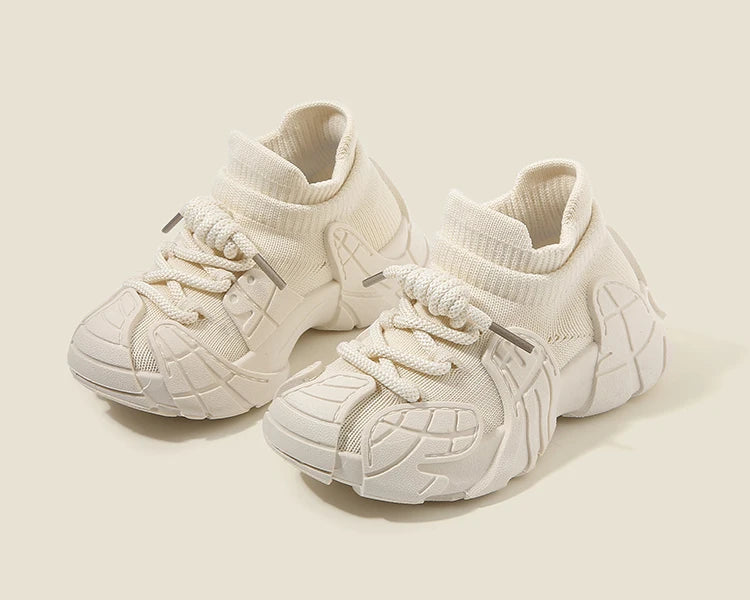 Kid Shoes Sneakers Fashion Knit Luxury Designer High Top Children Shoes Comfortable Casual Running Sports Tennis Shoes Boy Girls