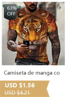 Men'S Novelty 3D Crew Neck T-Shirt,Casual Polyester Knit Fabric with Slight Stretch,Regular Fit,with