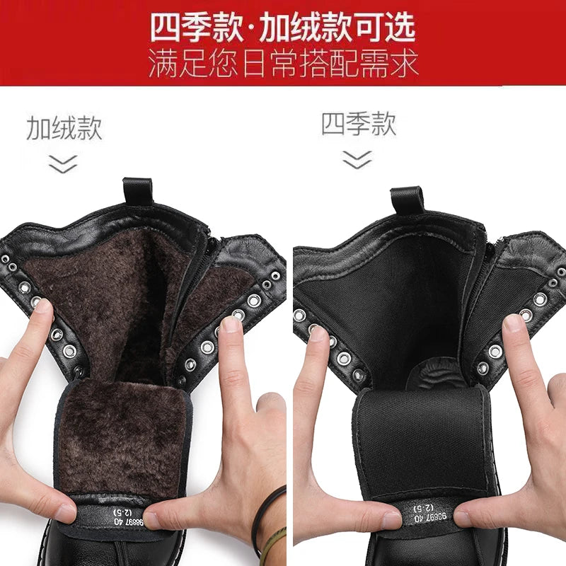 Men Boots Men's High-Top Tooling Boots British All-Match Trendy Non-slip Mens Shoes Autumn Winter Men Platform Boots 2023 New