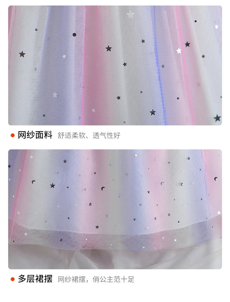 Stitch Princess Dress Autumn New Disney Baby Girls Dress Spring Autumn Long-sleeved For Children Kids Clothes Birthday Party