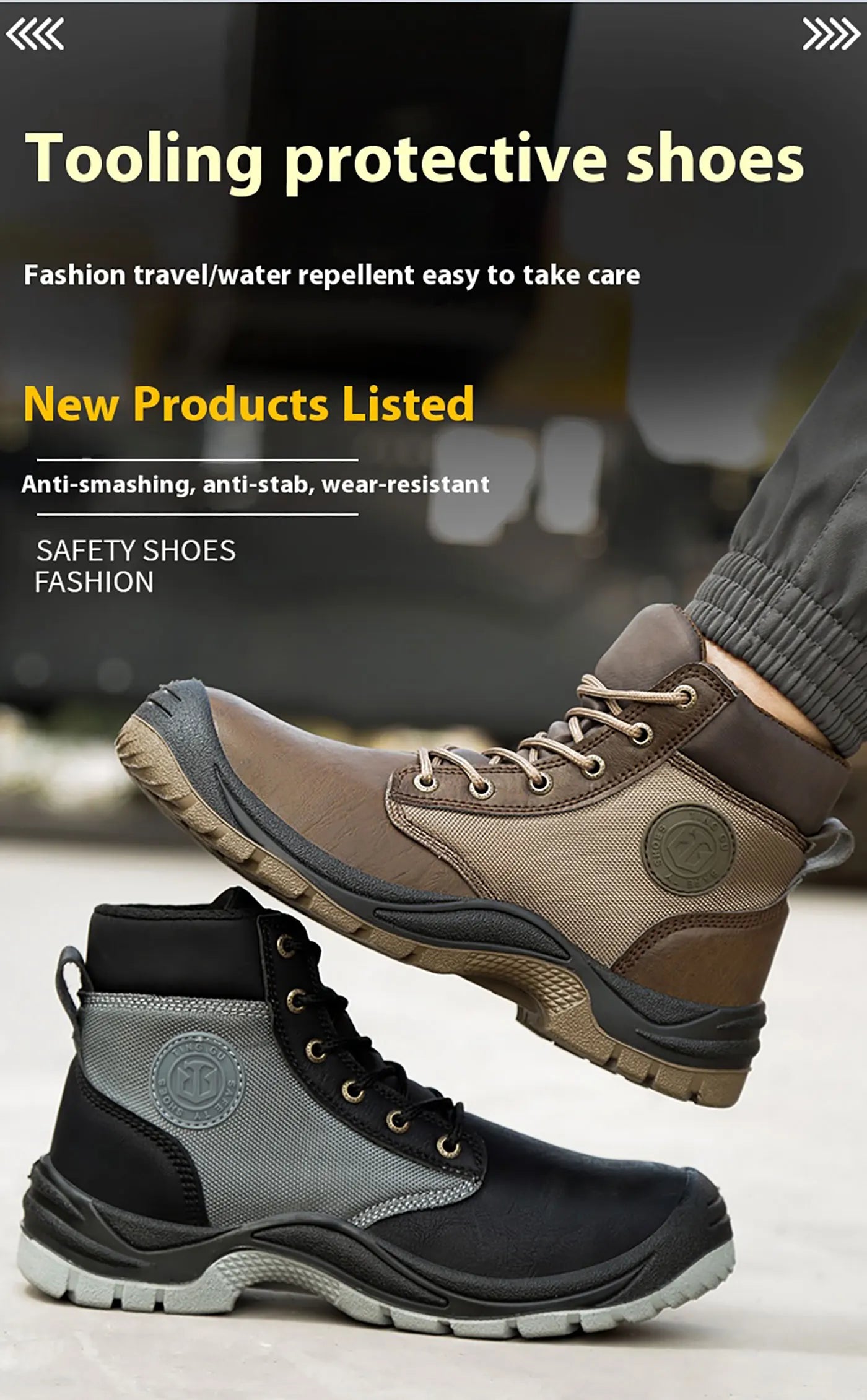 Men's safety shoes are anti smashing, anti piercing, anti-static, anti slip, wear-resistant, and splash proof work shoes