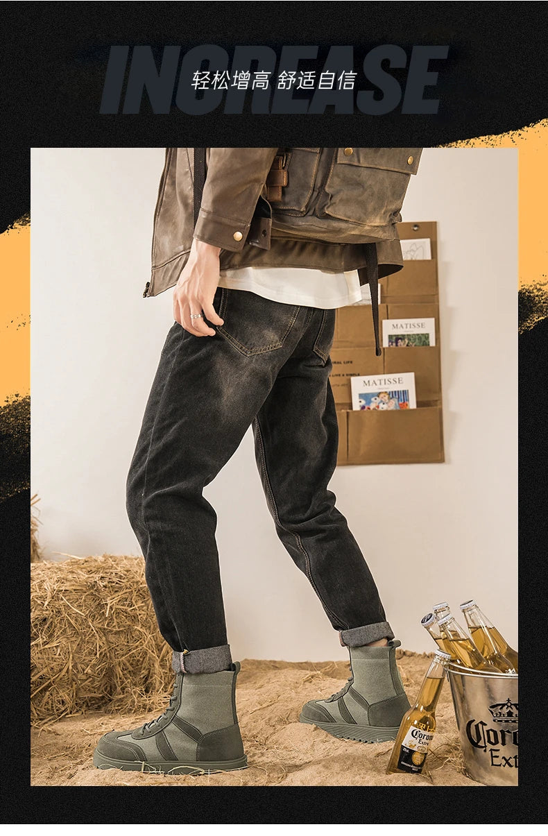 Boots Winter Mens Shoes Casual Cowboy Tactical Motorcycle Chelsea Ankle Work Leather Outdoor Designer Luxury Hiking