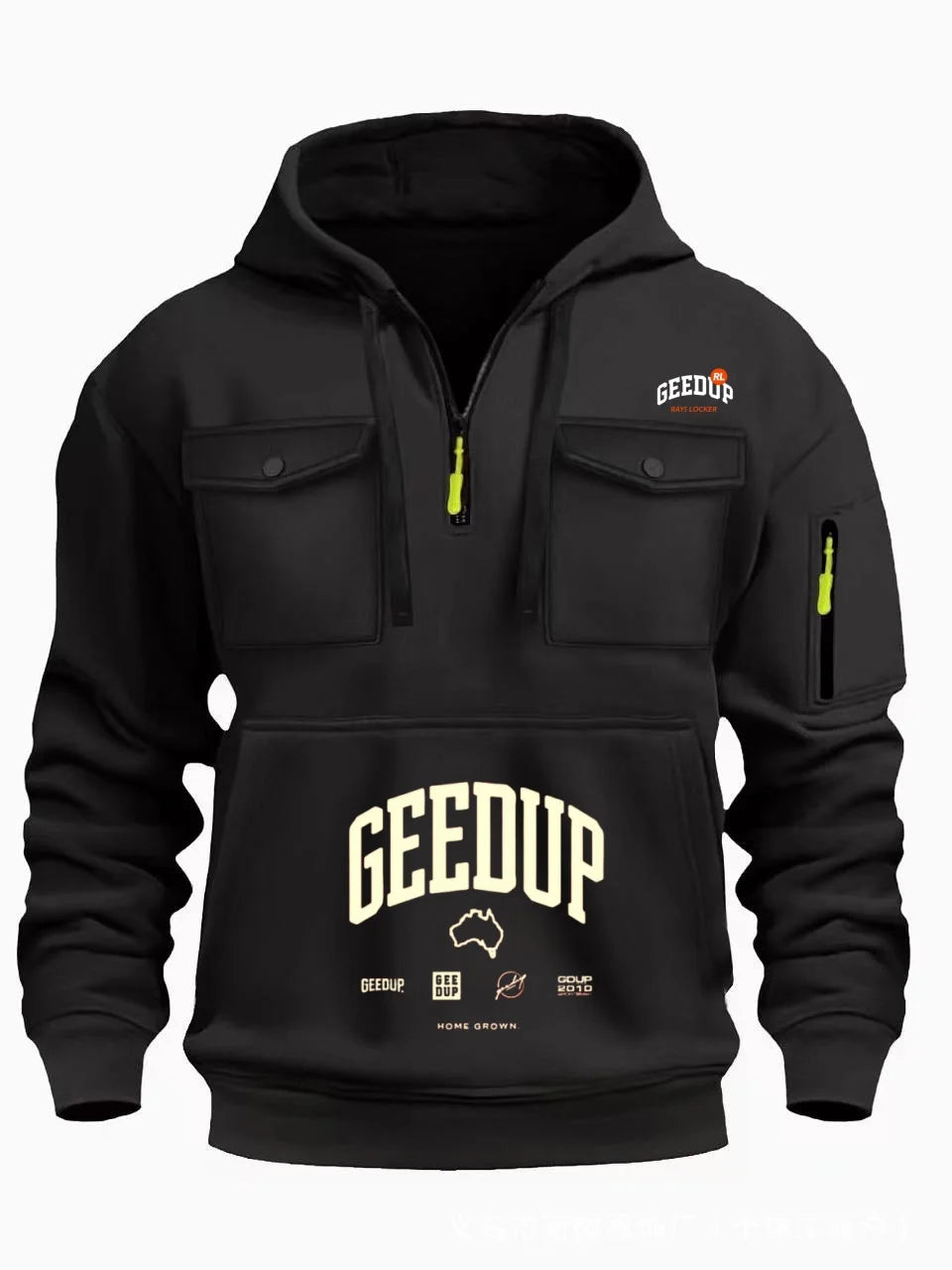 Men's Fashion Hoodie 2025 Spring Autumn Casual Sporty Style Trendy Embossed Design with Pocket Versatile Hooded Sweatshirt