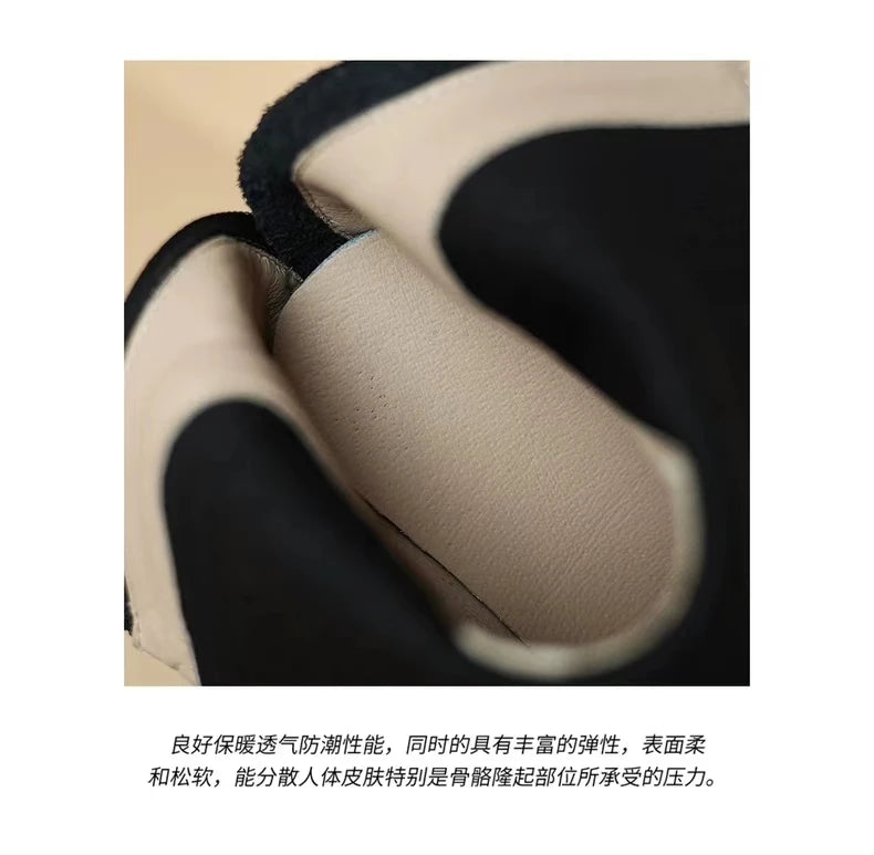 Comfortable Fashion Soft Leather Boots Women's Platform 2024 Winter Warm Round Head Flexible Med Block Sock Mom Ankle Boots