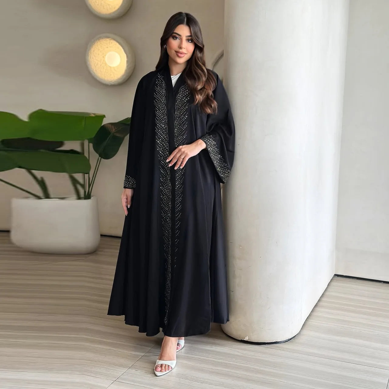 Eid Djellaba Modest Muslim Dress Women Dubai Abaya Kimono Cardigan Islam Clothing Kebaya Jalabiya Kaftan Femme Musulmane Vestido