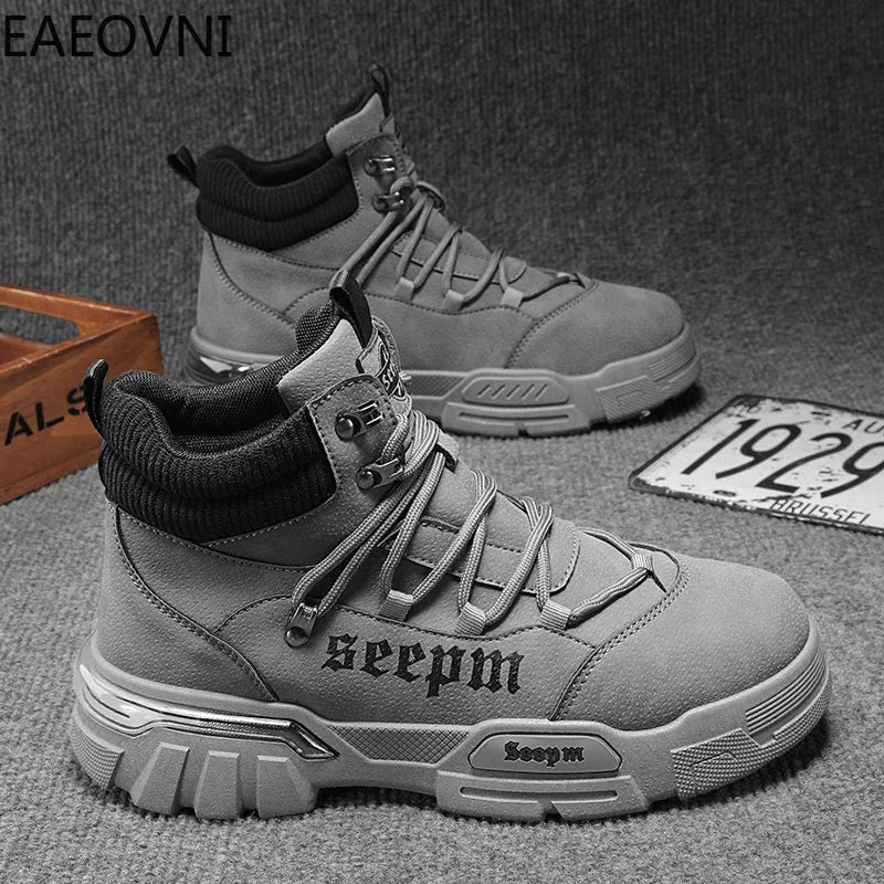 Boots for Mans Tooling Boot Keep Warm Easy To Clean Trendy All-match Crush Resistant Outdoor Shoes British Style New Arrival