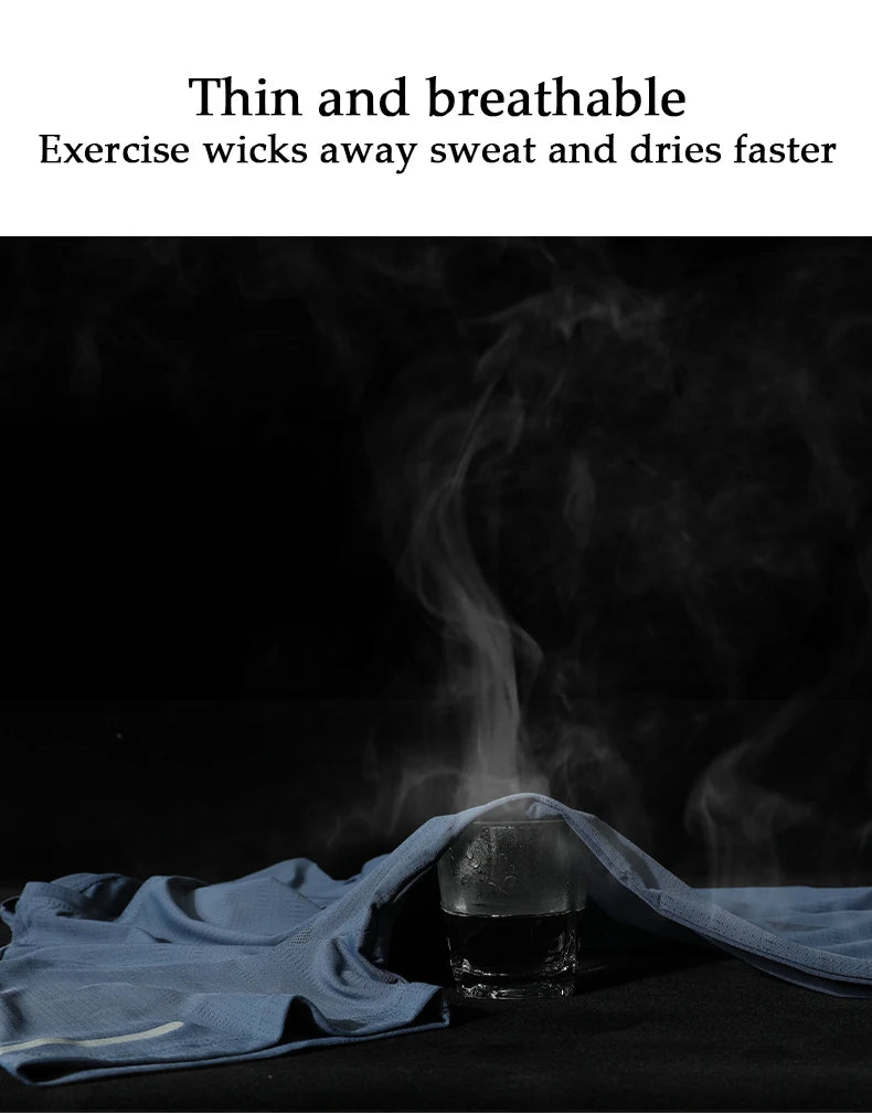 Men Running T-shirt Breathable Stretch Summer Top Gym Fitness Running Thin Short Sleeve Sportswear M-5XL Gray Blue Black White