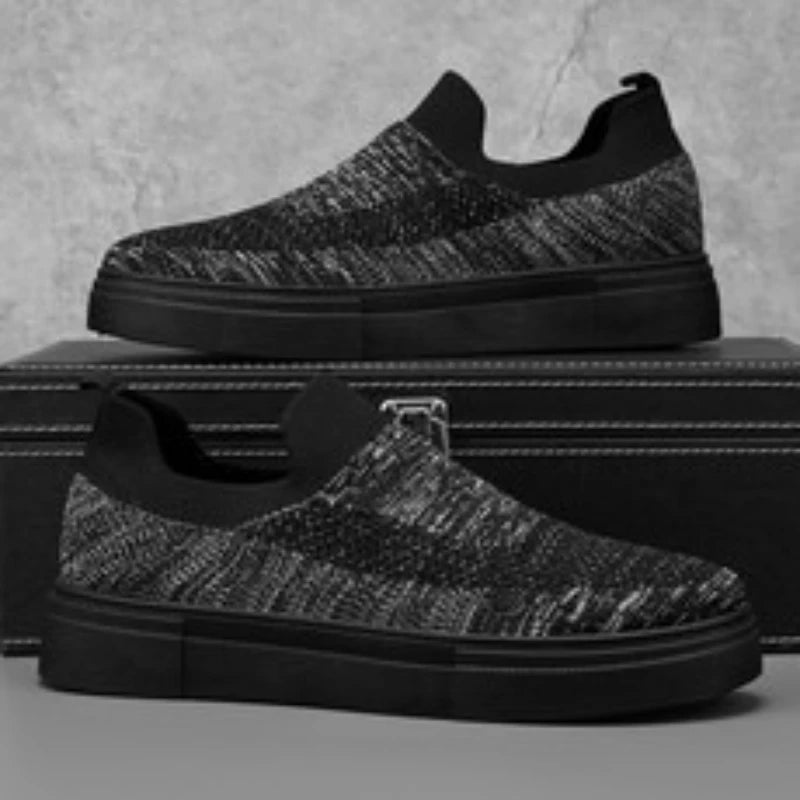 Men's Casual Shoes with Simple Mesh Design Flat Low-top Spring and Summer Shallow-mouthed Wearing Style Versatile Walking Shoes