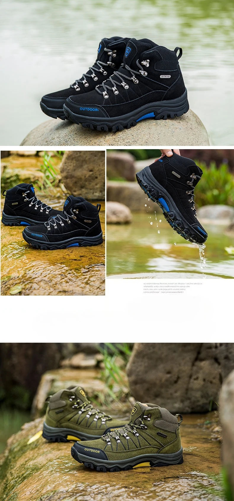 High-top Boots Men Outdoor Anti-slip Thick-soled Comfortable Ankle Boots Men Breathable Shock-absorbing Casual Hiking Shoes Men