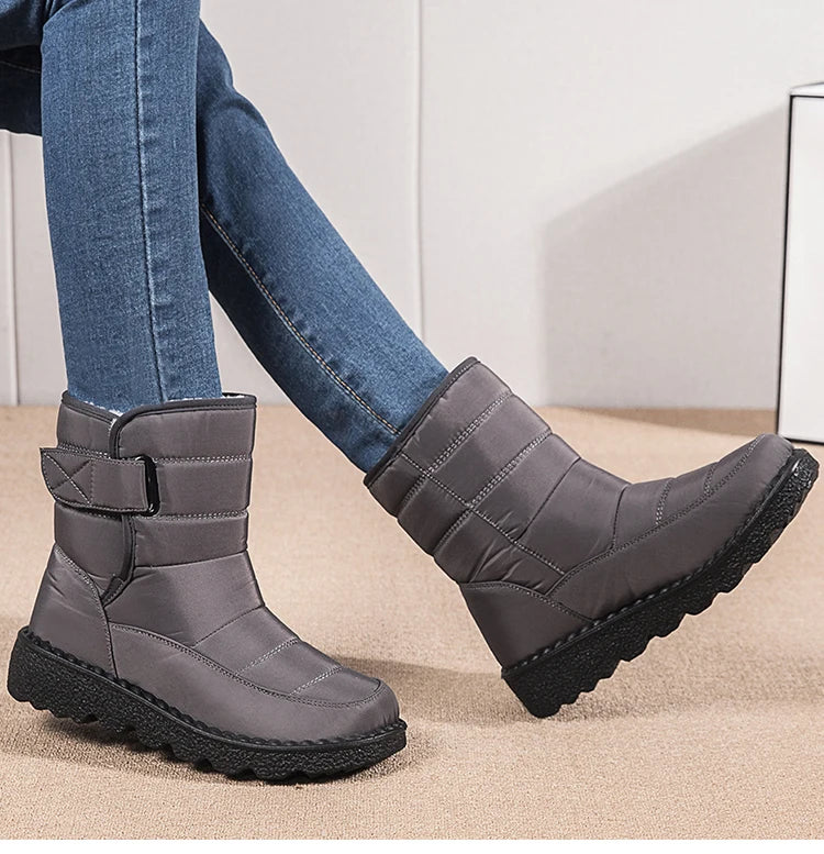 Boots Woman 2025 Winter Boots Women Low Heels Snow Boots With Fur Warm Footwear Winter Shoes Woman Luxury Middle Botas Mujer