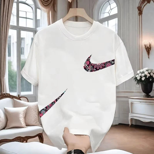 Internet Celebrity Hot Selling Brand Short Sleeved T-shirt for Men and Women, American Printed Trendy Casual Loose Round Neck H