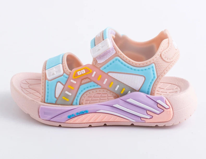 Summer Kids' Sandals Unisex Soft Bottom Casual Beach Shoes for Primary School Students Boys & Girls Charms Decorations