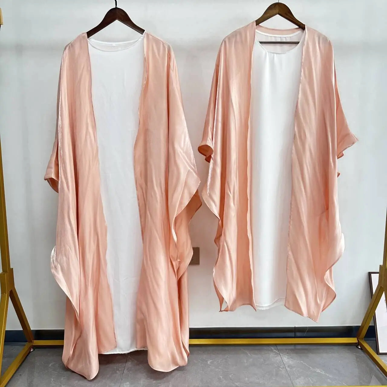 New Mother and Daughter Abaya Dubai Muslim Women Kids Girls Maxi Dress 2pcs Set Eid Djellaba Jalabiya Turkey Kimono Islamic Robe