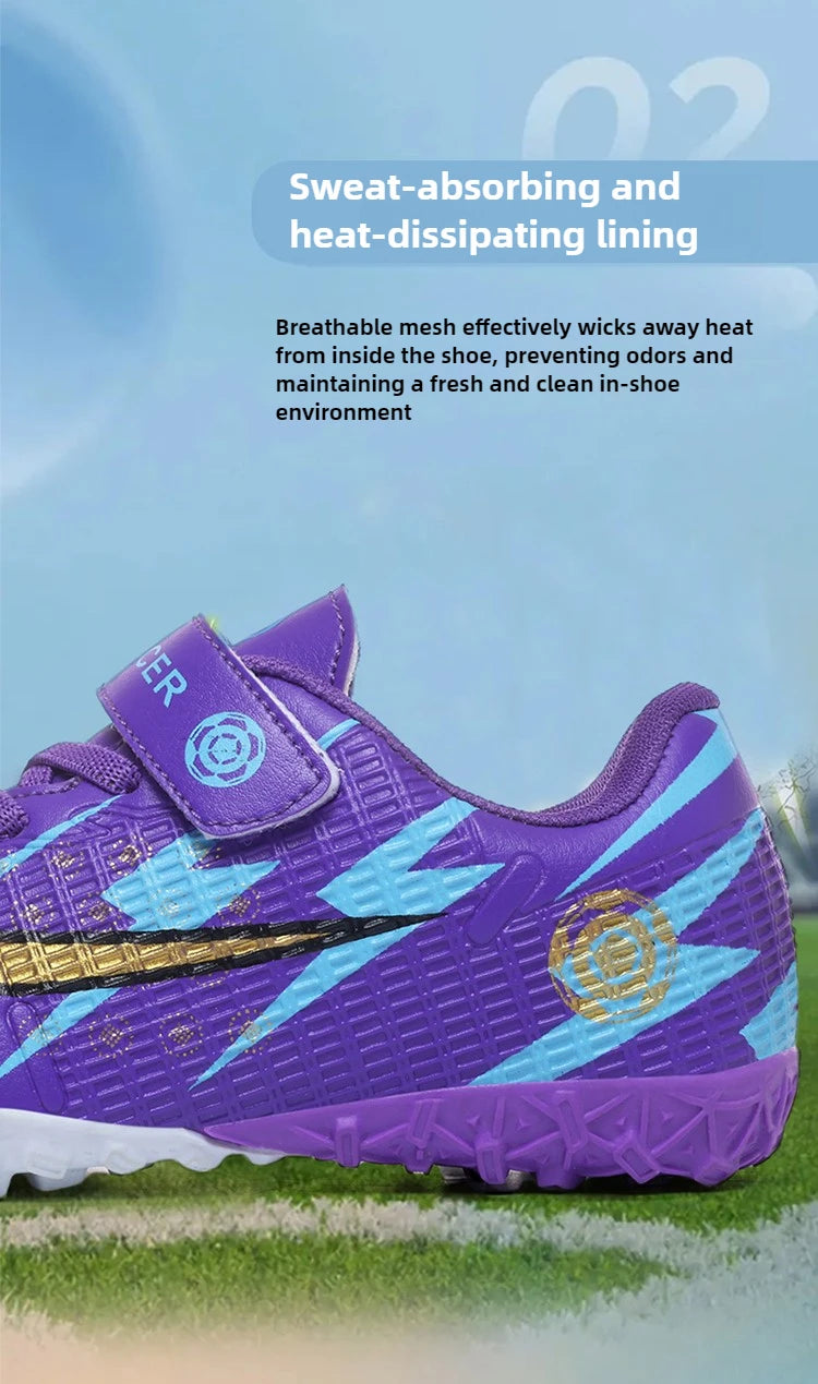 Kids Soccer Shoes TF School Football Boots Boys Girls Cleats Grass Sneakers Child Outdoor Athletic Training Sports Footwear28-39