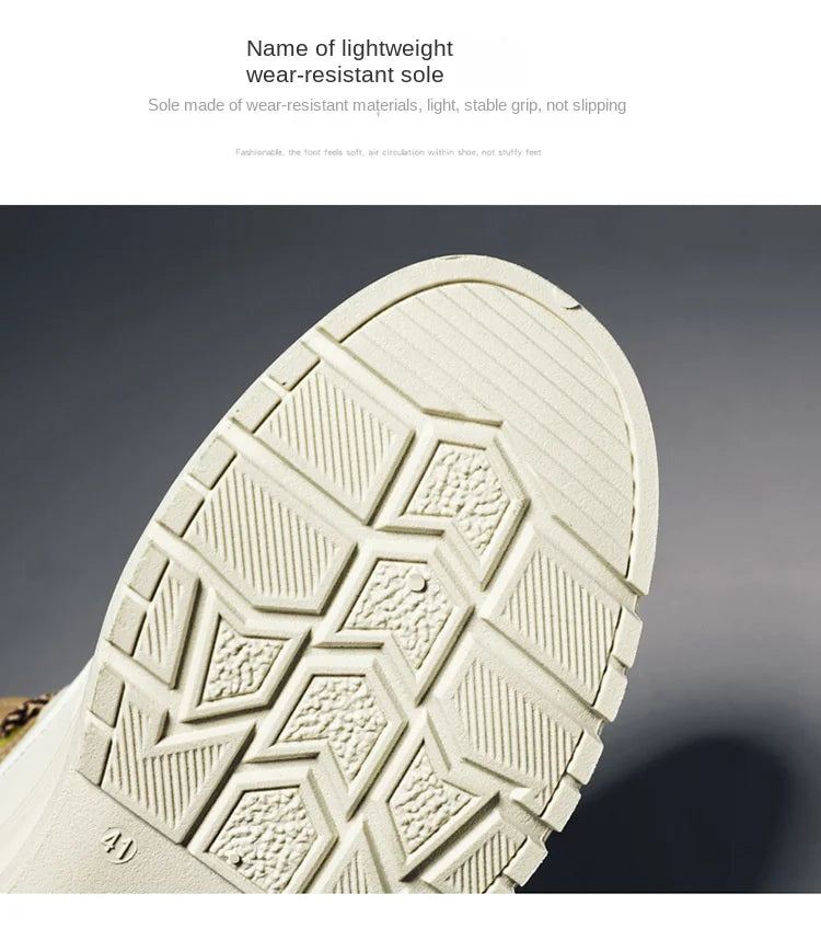 Men's Casual Boots Stylish Thick-soled Non-slip Hiking Boots Breathable High-top Sneakers Ankle Boots for Men Bottes Pour Hommes