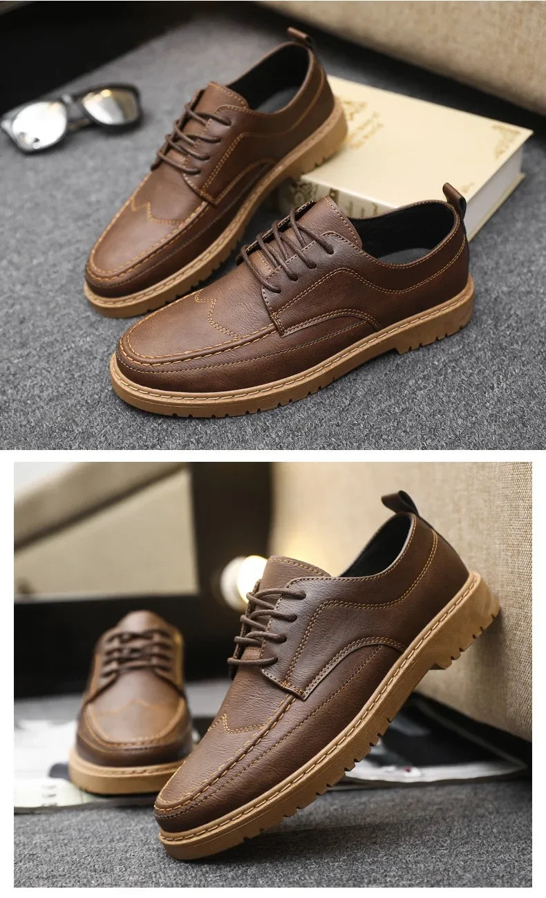 Classic Business Leather Shoes for Men Fashion Handcrafted Men's Dress Shoes Comfortable Flats Loafers Brand Men's Casual Shoes