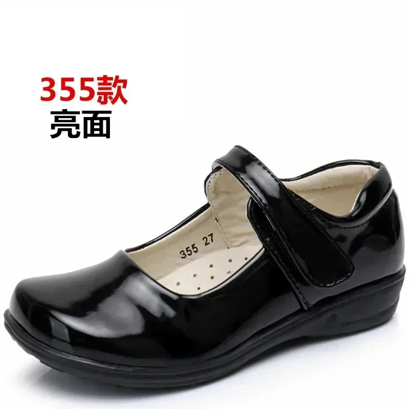 Kid Girl Party Shoe PU Patent Leather Princess Sneakers Fashion black 2022 Spring Summer Kids Sandal School Shoes For Children