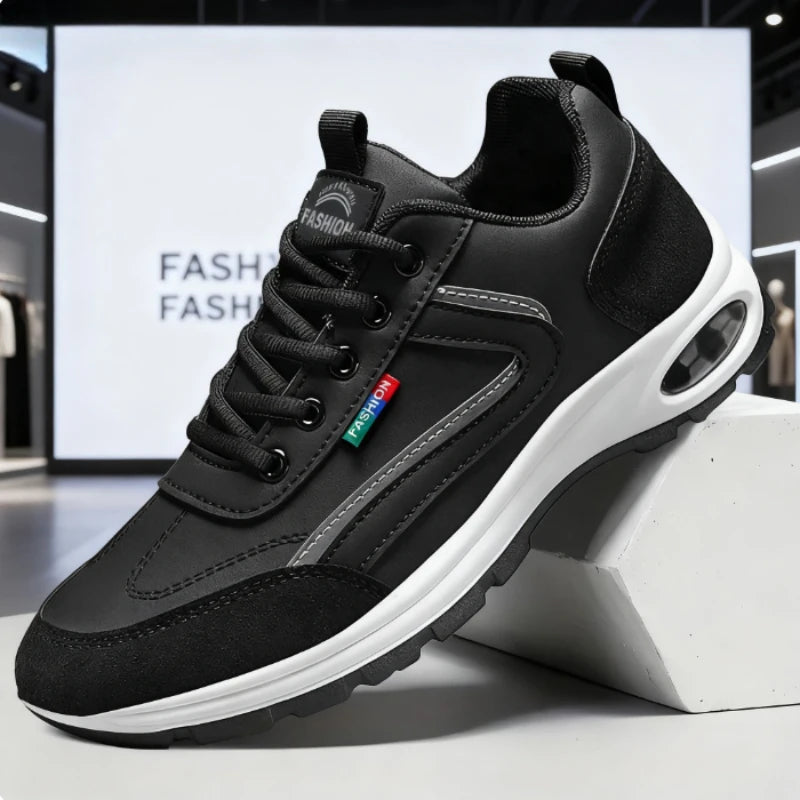 Fashion Sneakers for Men Non Slip Shoes Suede Detailing Outdoor Versatile Lace Up Platform Shoes Spring and Autumn Sports Shoes