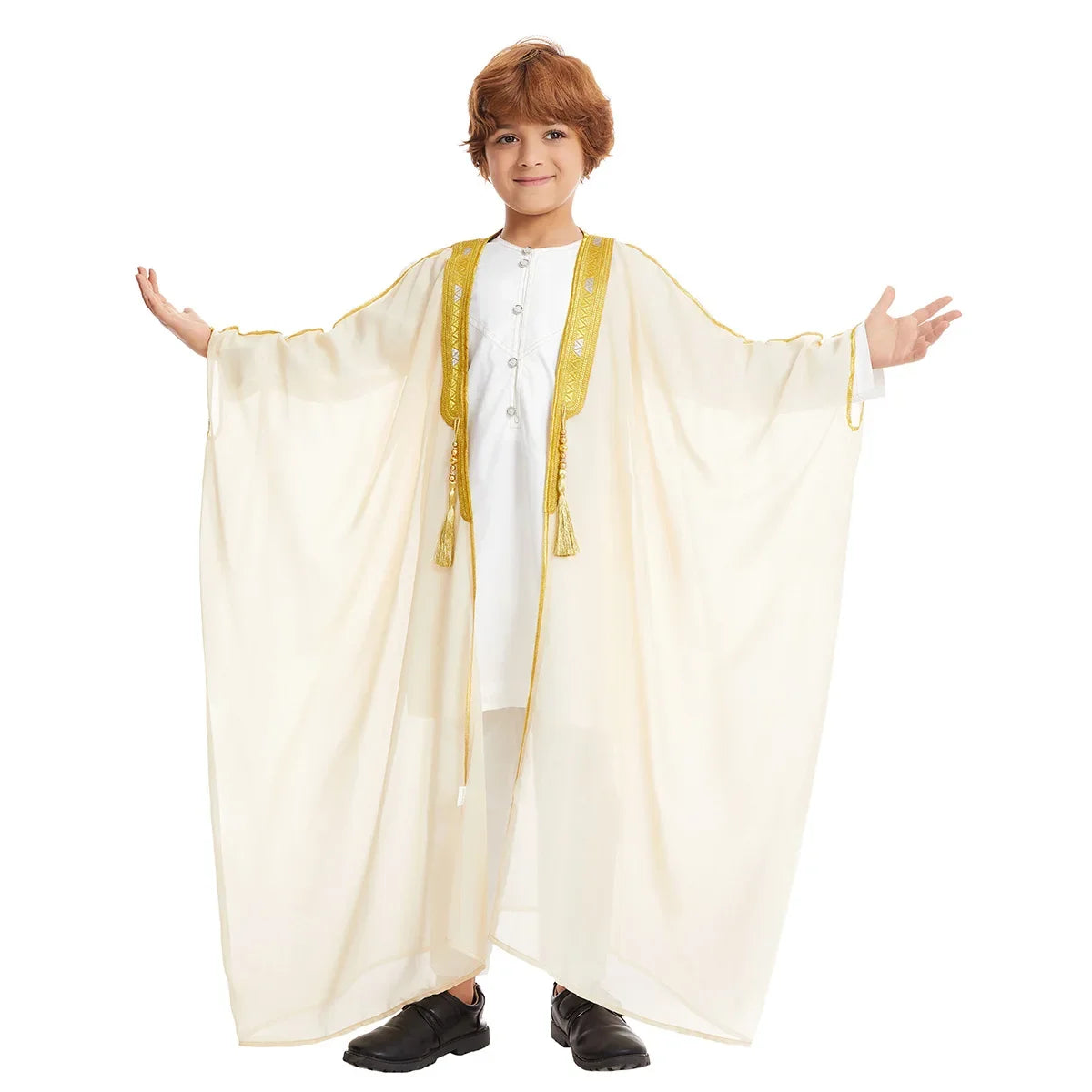 Eid Kids Boys Robe Muslim Dress Children Open Abaya Prayer Kaftan Ramadan Morocco Jubba Modest Islamic Dubai Saudi Abaya Thobe