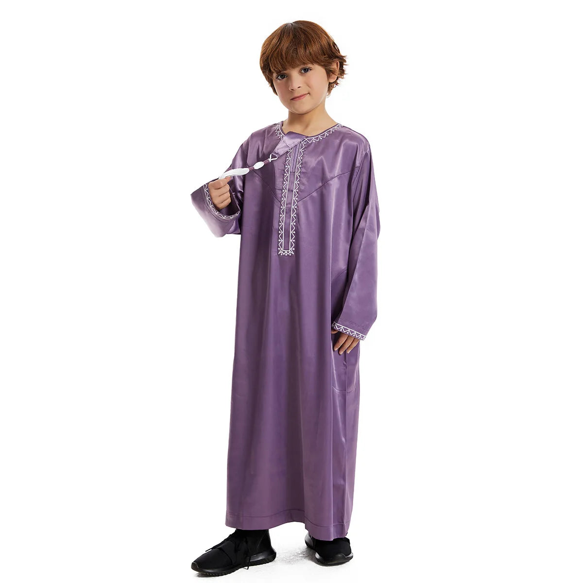 Eid Muslim Children Abaya Ramadan Jubba Prayer Thobe Boy Kids Abayas Islam Long Robe Gown Kaftan Dubai Arab Tassel Dishdasha