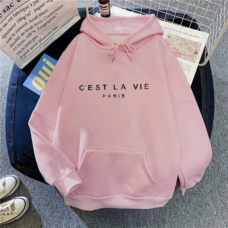 New Large Size Hoodie Sweatshirt Trendy Loose Fit Autumn Winter Women's Fashion Warmth Comfortable Streetwear Style Clothing