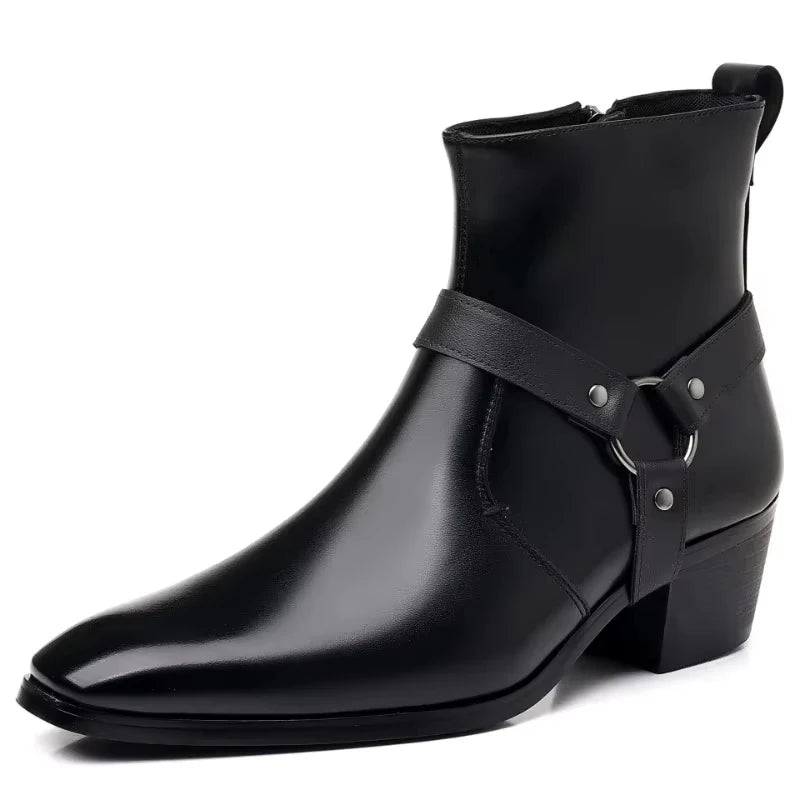 Men's Boots Fashion Designer Chelsea Boots Luxury High Quality Men Cowboy Boots Black Brown Zip Wedding Office Dress Shoes Male