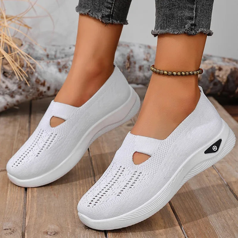 2025Women's Sneakers Breathable Slip on Walking Shoes Mesh Low Top Womens Vulcanized Shoes Soft Sole Lightweight Women Shoes